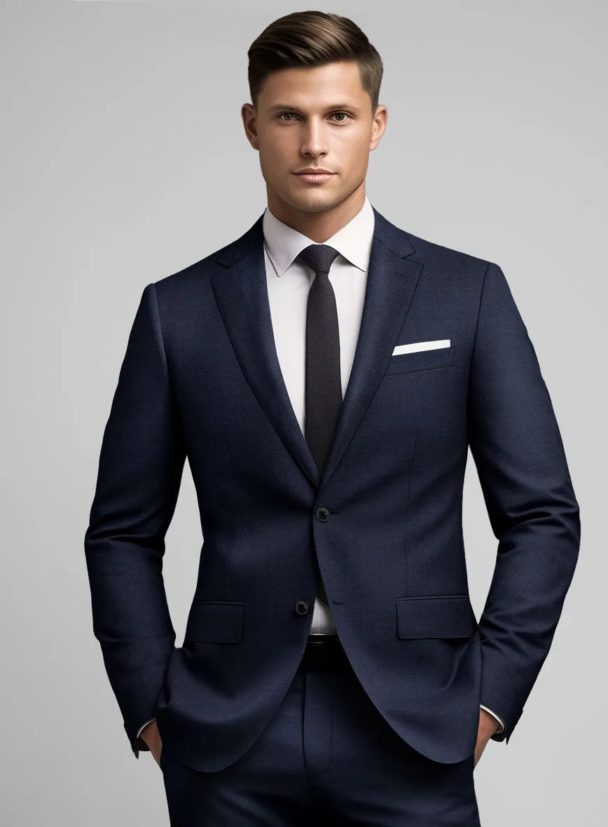 Hardy Minnis Blue Sharkskin Wool Suit