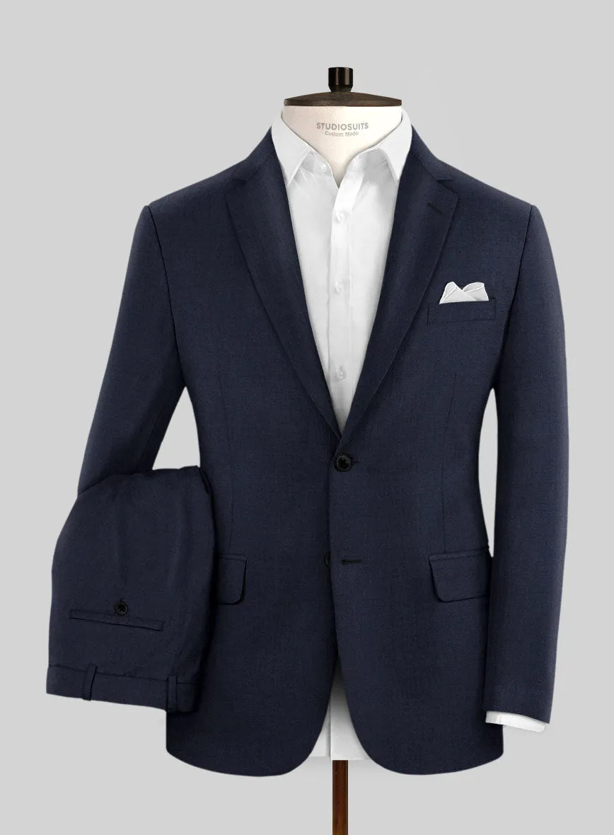 Hardy Minnis Blue Sharkskin Wool Suit