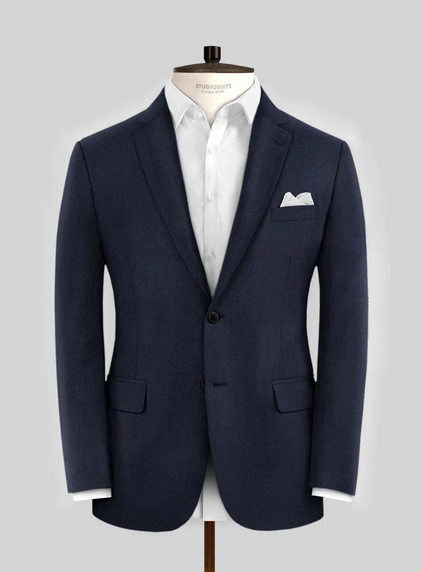 Hardy Minnis Blue Sharkskin Wool Suit
