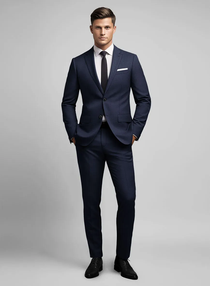 Hardy Minnis Blue Sharkskin Wool Suit