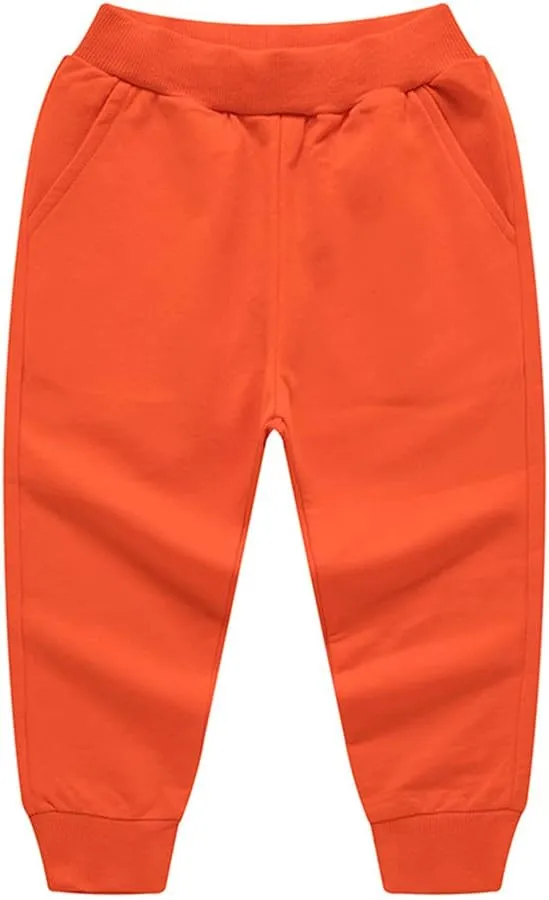 HAXICO Unisex Kids Solid Cotton Elastic Waist Winter Pants Toddler Baby Bottoms Active Sweatpants