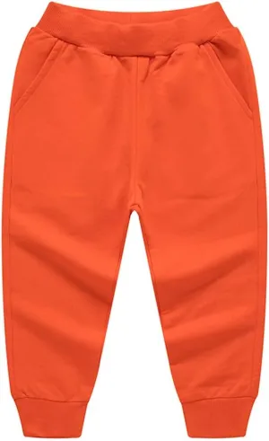 HAXICO Unisex Kids Solid Cotton Elastic Waist Winter Pants Toddler Baby Bottoms Active Sweatpants