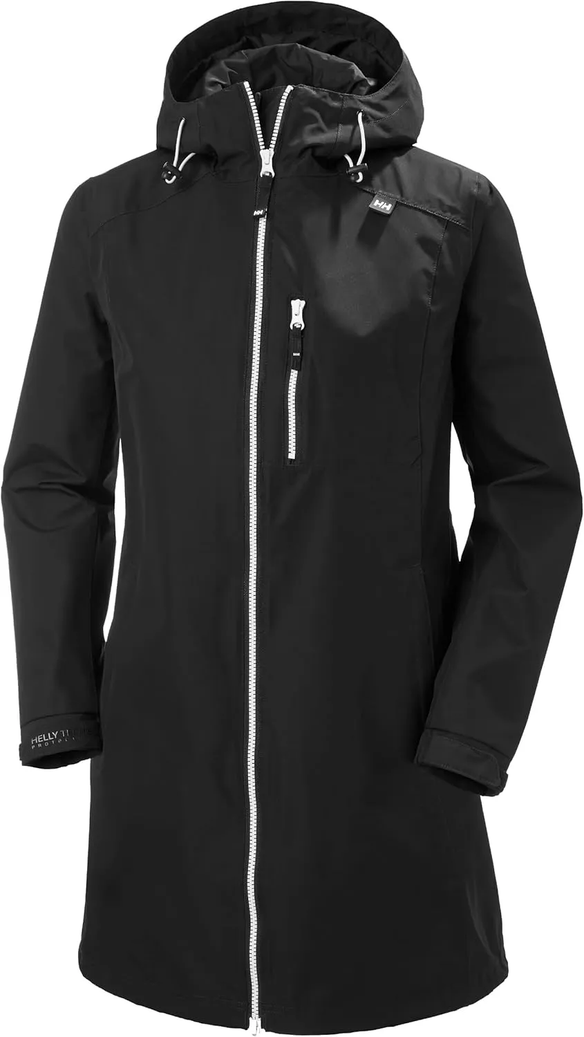 Helly Hansen Women's Long Belfast Lightweight Waterproof Windproof Breathable Raincoat Jacket with Hood