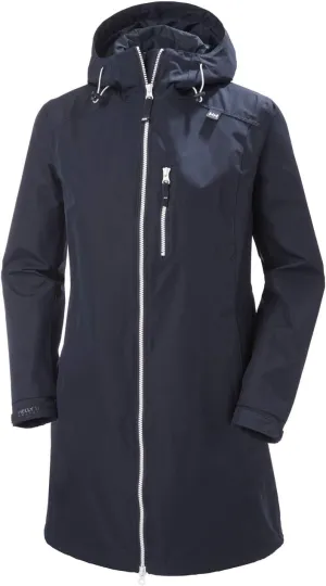Helly Hansen Women's Long Belfast Lightweight Waterproof Windproof Breathable Raincoat Jacket with Hood