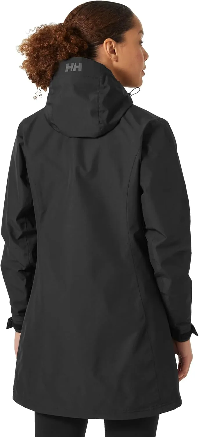 Helly Hansen Women's Long Belfast Lightweight Waterproof Windproof Breathable Raincoat Jacket with Hood