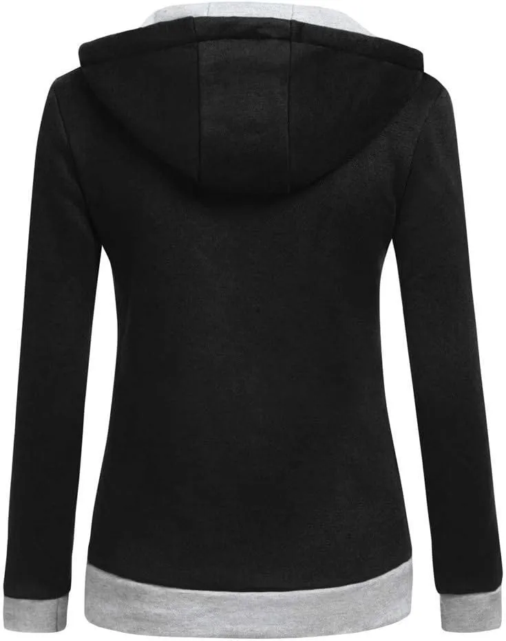 HGps8w Women's Winter Hoodies Asymmetrical Skew Zip Up Sherpa Fleece Warm Hooded Sweatshirt Jacket Coats