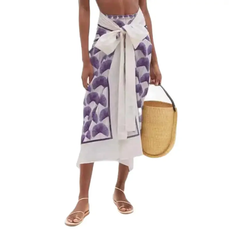 High Waisted Printed Three-Piece Swimsuit