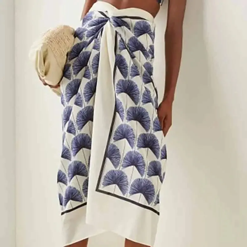 High Waisted Printed Three-Piece Swimsuit