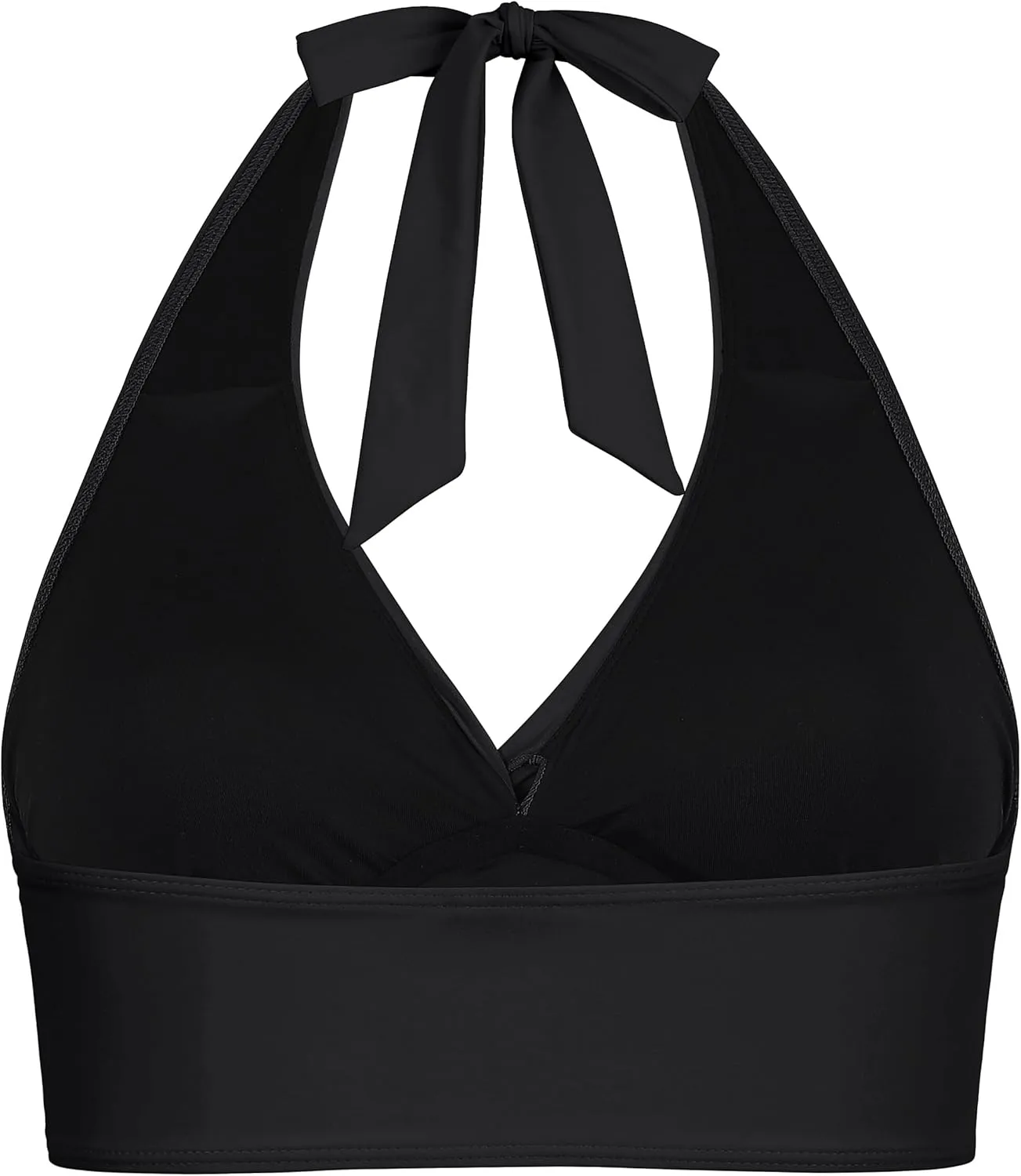 Hilor Women's Underwire Bikini Tops Halter V Neck Bathing Suit Top Swimsuit Push Up Twist Front Swim Top Only