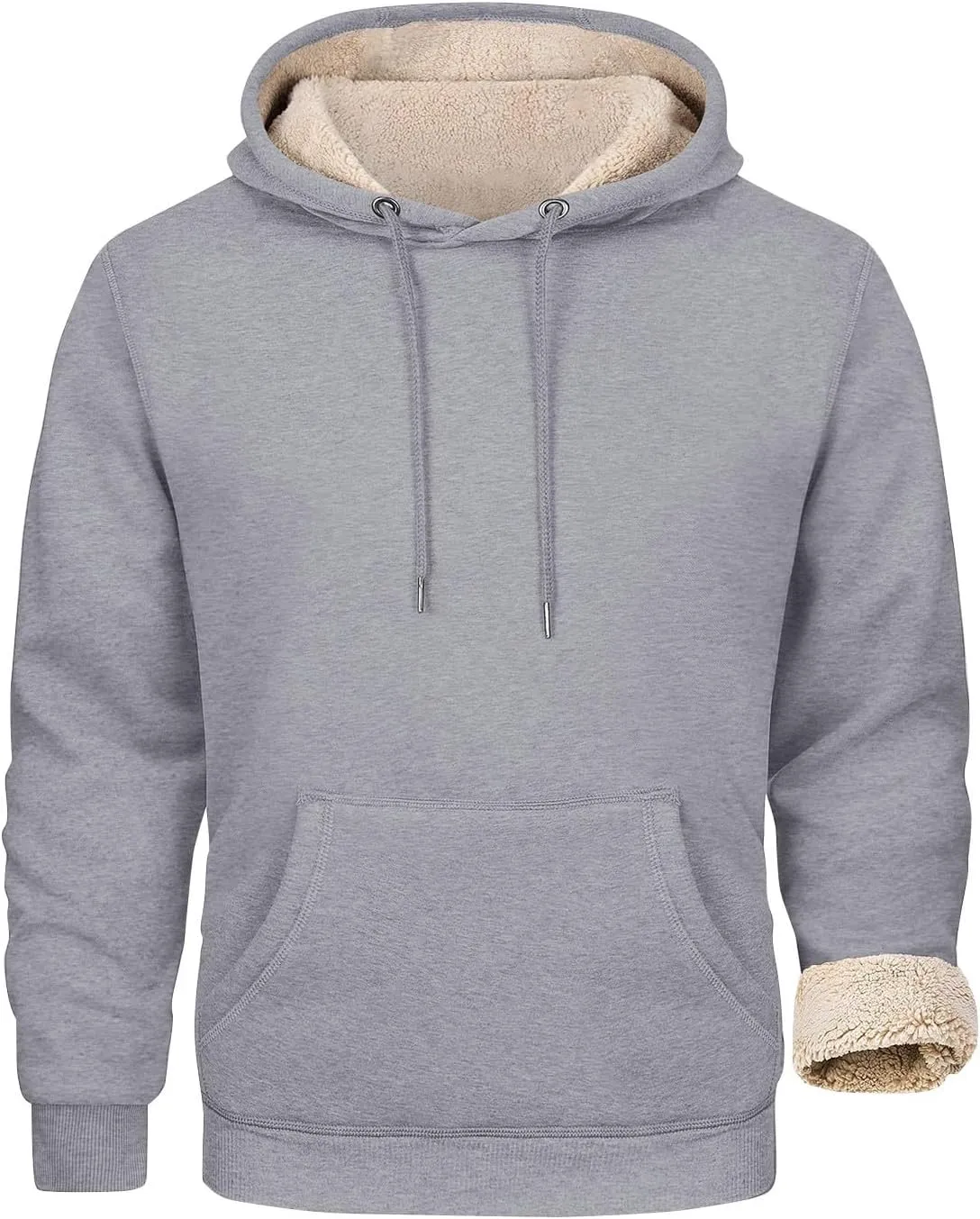 Hoodies for Men Sherpa Fleece Lined Pullover Thick Winter Sweatshirt Winter Windproof Warm