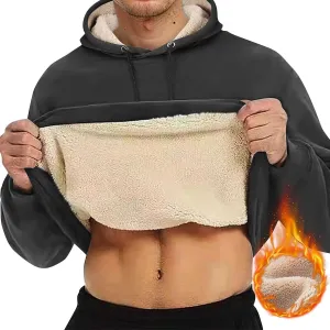 Hoodies for Men Sherpa Fleece Lined Pullover Thick Winter Sweatshirt Winter Windproof Warm