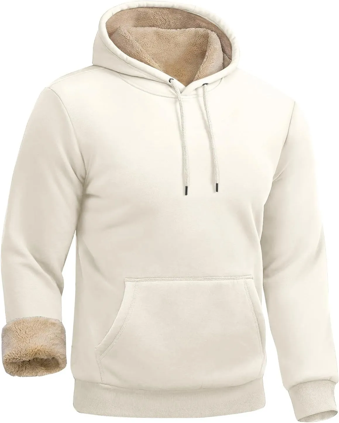Hoodies for Men Sherpa Fleece Lined Pullover Thick Winter Sweatshirt Winter Windproof Warm