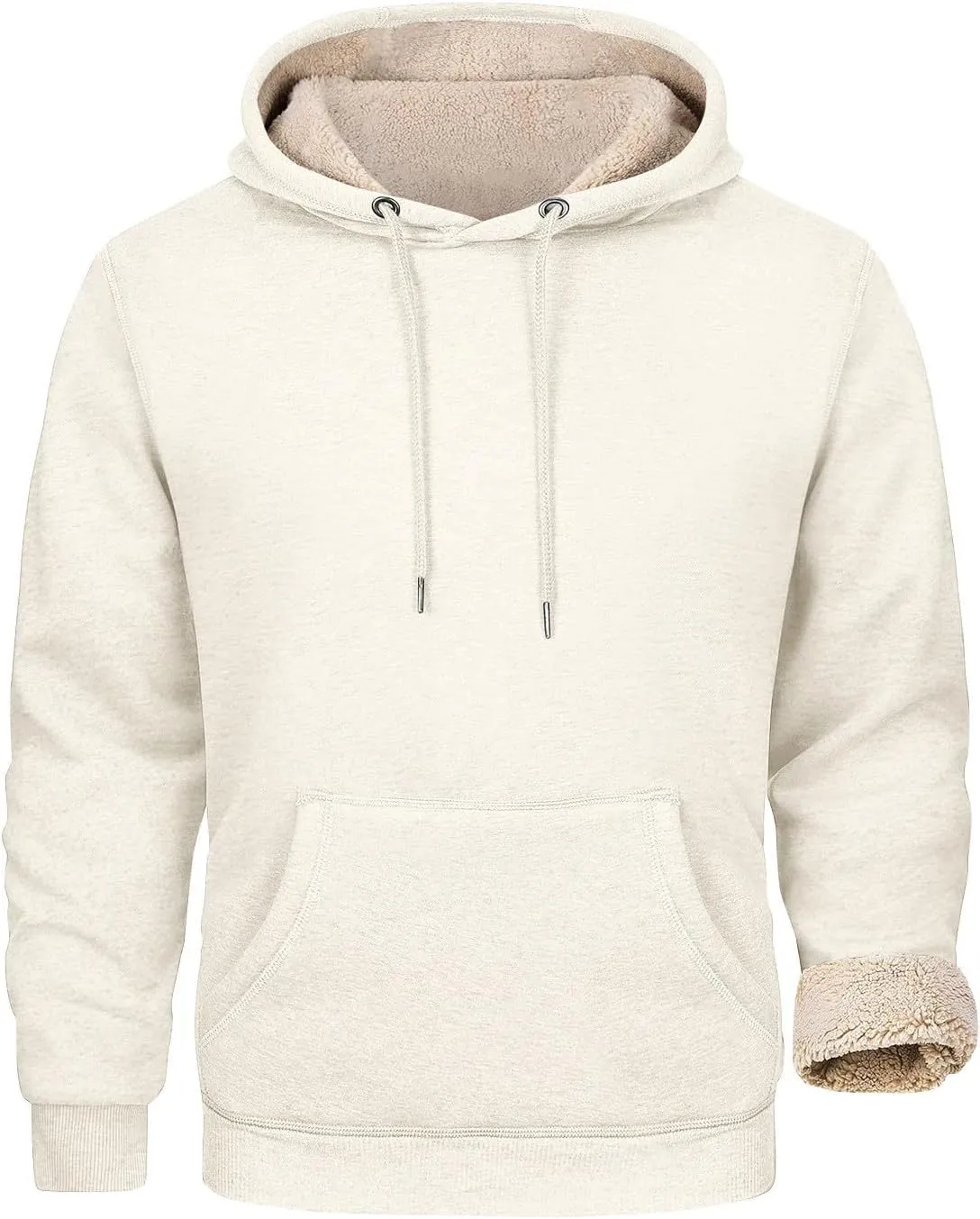 Hoodies for Men Sherpa Fleece Lined Pullover Thick Winter Sweatshirt Winter Windproof Warm