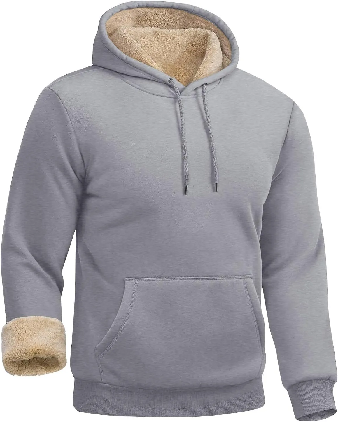 Hoodies for Men Sherpa Fleece Lined Pullover Thick Winter Sweatshirt Winter Windproof Warm
