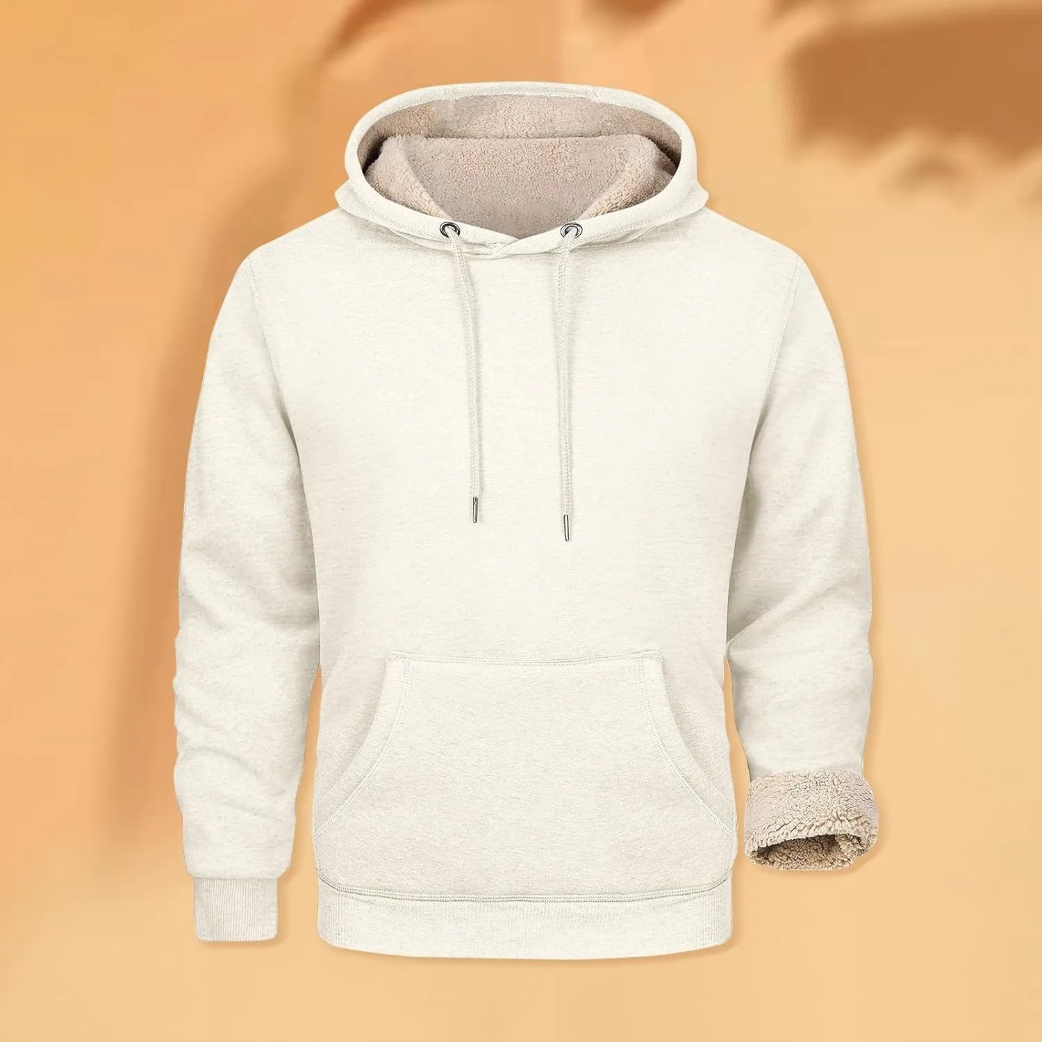 Hoodies for Men Sherpa Fleece Lined Pullover Thick Winter Sweatshirt Winter Windproof Warm