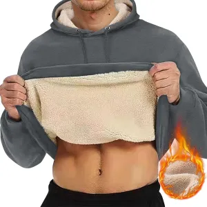Hoodies for Men Sherpa Fleece Lined Pullover Thick Winter Sweatshirt Winter Windproof Warm