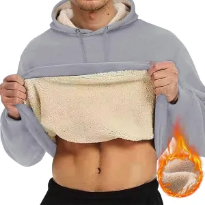Hoodies for Men Sherpa Fleece Lined Pullover Thick Winter Sweatshirt Winter Windproof Warm