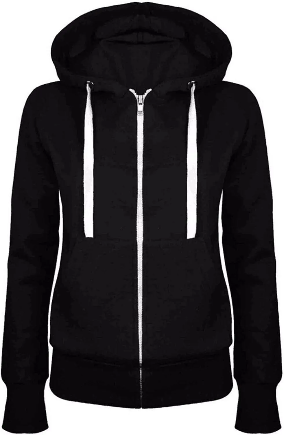 Hoodies for Women Casual Zip up Sweatshirts Jackets Long Sleeve Lightweight Drawstring Hooded Coat Solid Hoodies Jackets