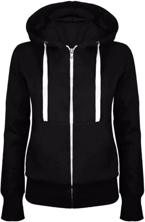 Hoodies for Women Casual Zip up Sweatshirts Jackets Long Sleeve Lightweight Drawstring Hooded Coat Solid Hoodies Jackets