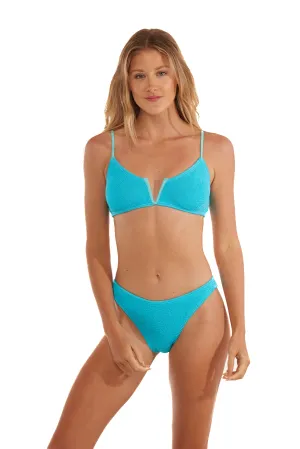 Ibiza V-Cut String Straps One Size Bikini TOP ONLY (Scuba Blue)