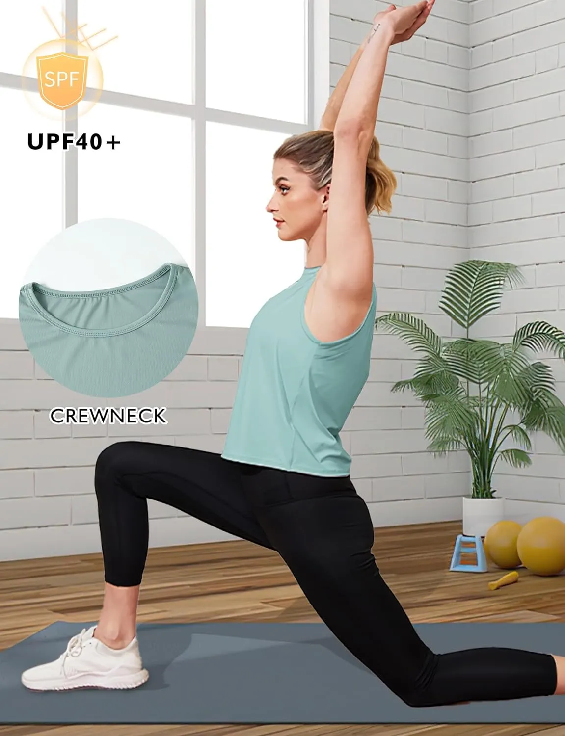Ice Silk Workout Tank Tops for Women Gym Womens Athletic Tops Loose Fit Running Tank Sleeveless Cool Sun Protection