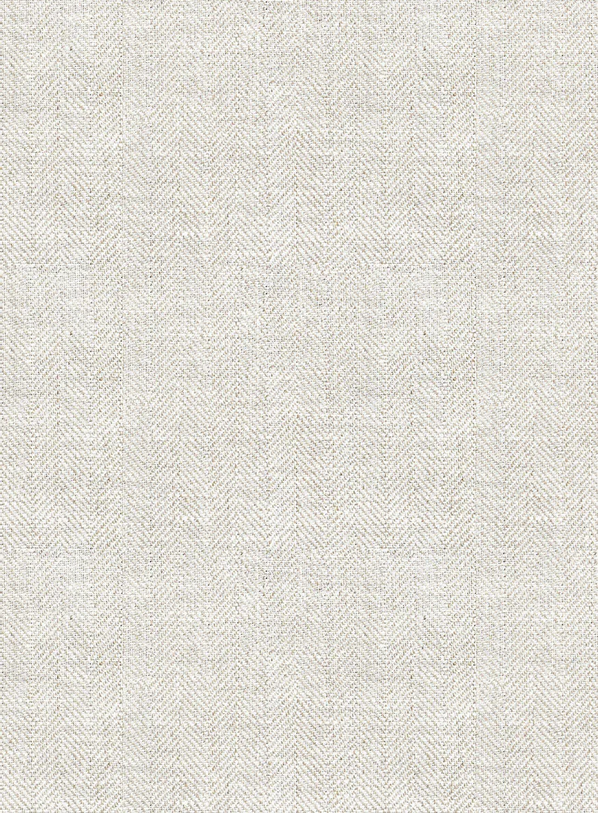 Italian Linen Herringbone Natural Beige Suit