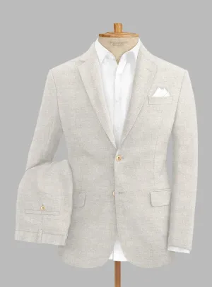 Italian Linen Herringbone Natural Beige Suit