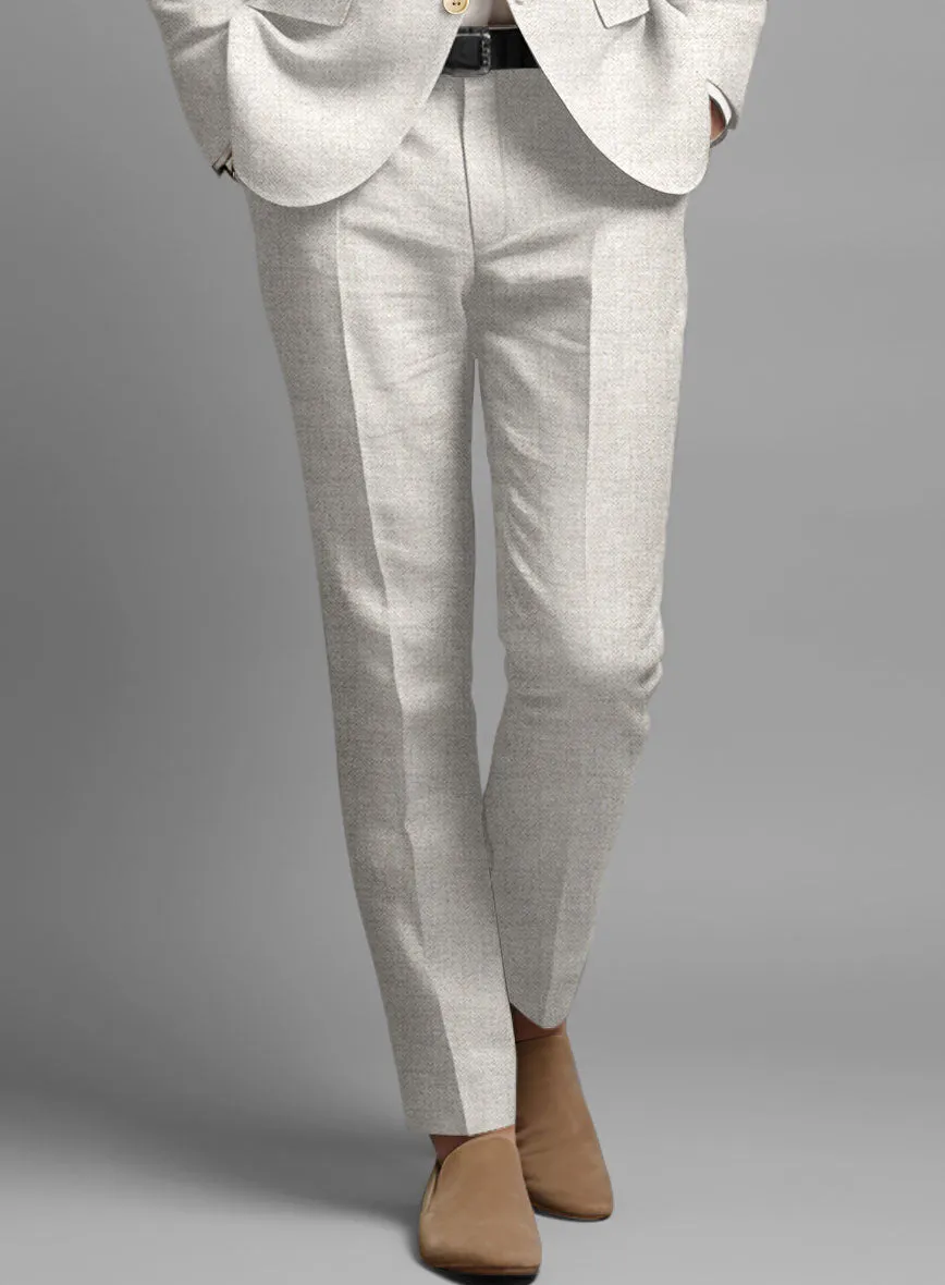Italian Linen Herringbone Natural Beige Suit