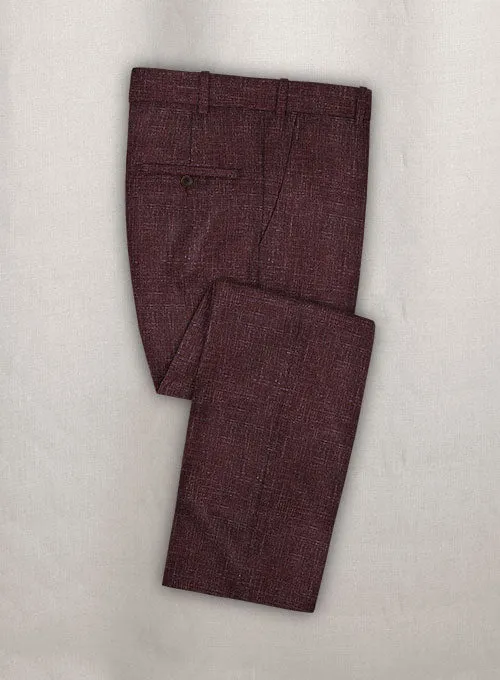 Italian Murano Maroon Wool Linen Suit