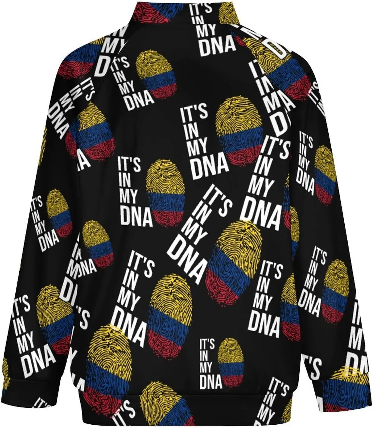 It's In My DNA Colombian Flag Lightweight Bomber Jacket Men Golf Fashion Coat Track Jackets Casual Windbreaker Shirt
