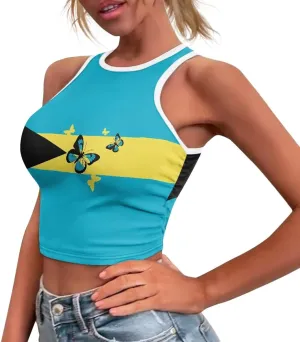 Jamaican Pride Tank Top for Women Jamaican Flag Tank Tops Ethnic Style Casual Basic Tank Crop Tops XS-XXL
