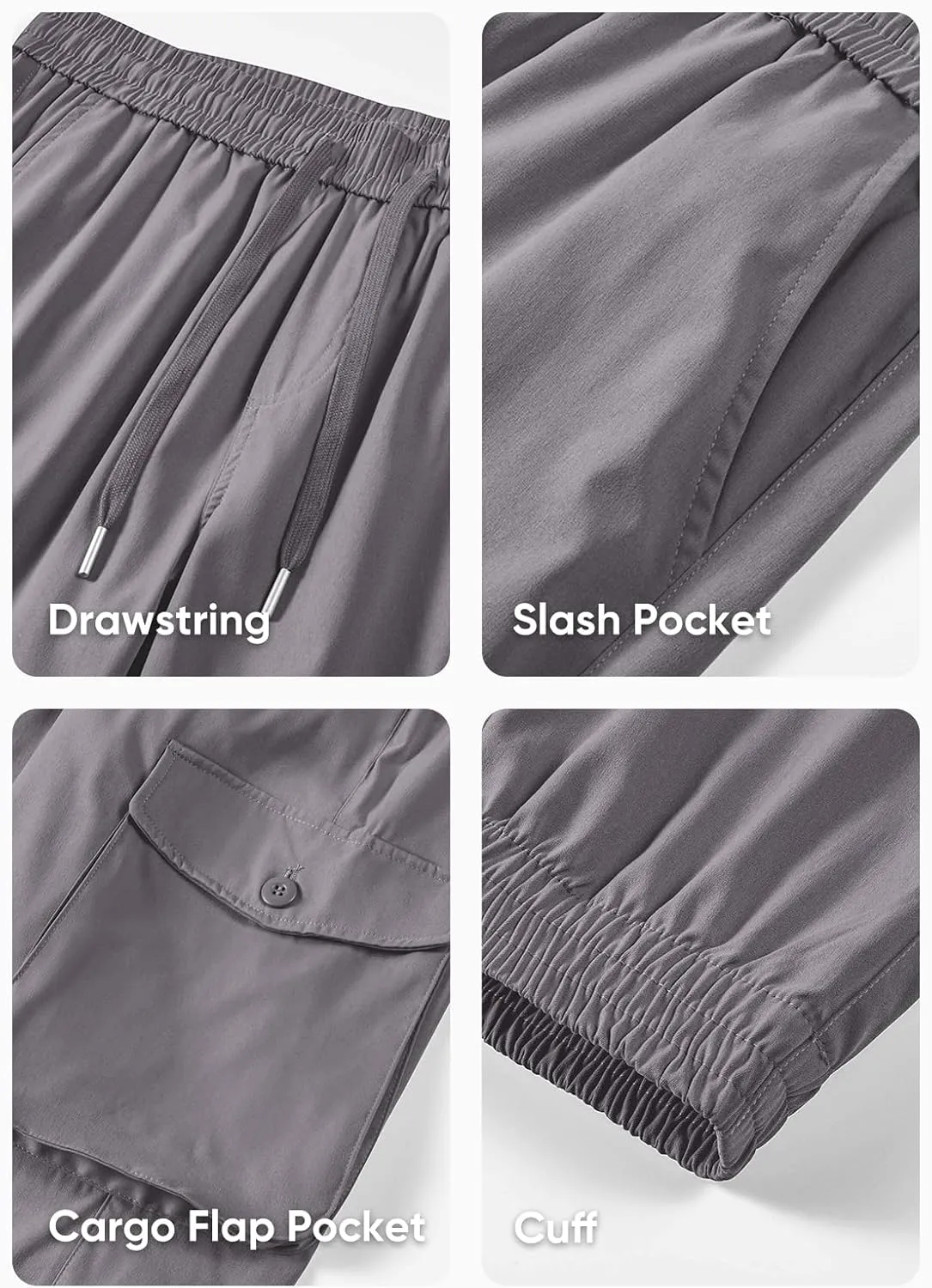 JMIERR Men's Casual Cargo Joggers Pants Stretch Elastic Waist Drawstring Tapered Sweatpants with Pockets