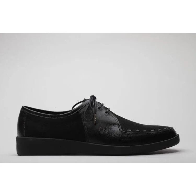 Johnny Famous Bally Style Delancey Men's Black Leather Low Tops