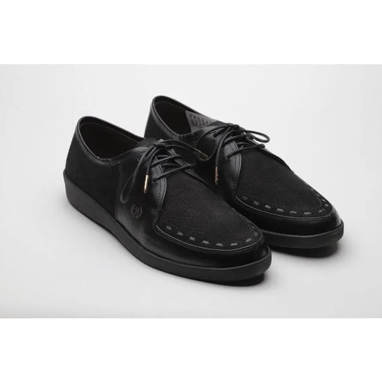 Johnny Famous Bally Style Delancey Men's Black Leather Low Tops