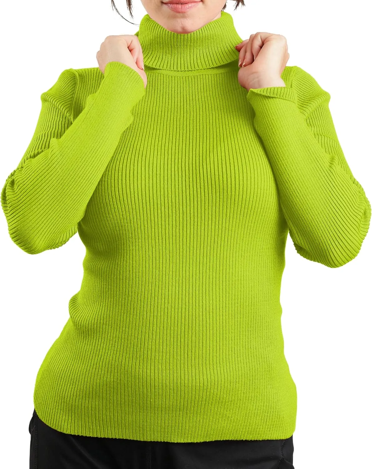 JON & ANNA Women's Turtleneck Sweater Long Sleeve Ribbed Fitted Turtle Neck Casual Fall Fashion Basic Layering Knit Top