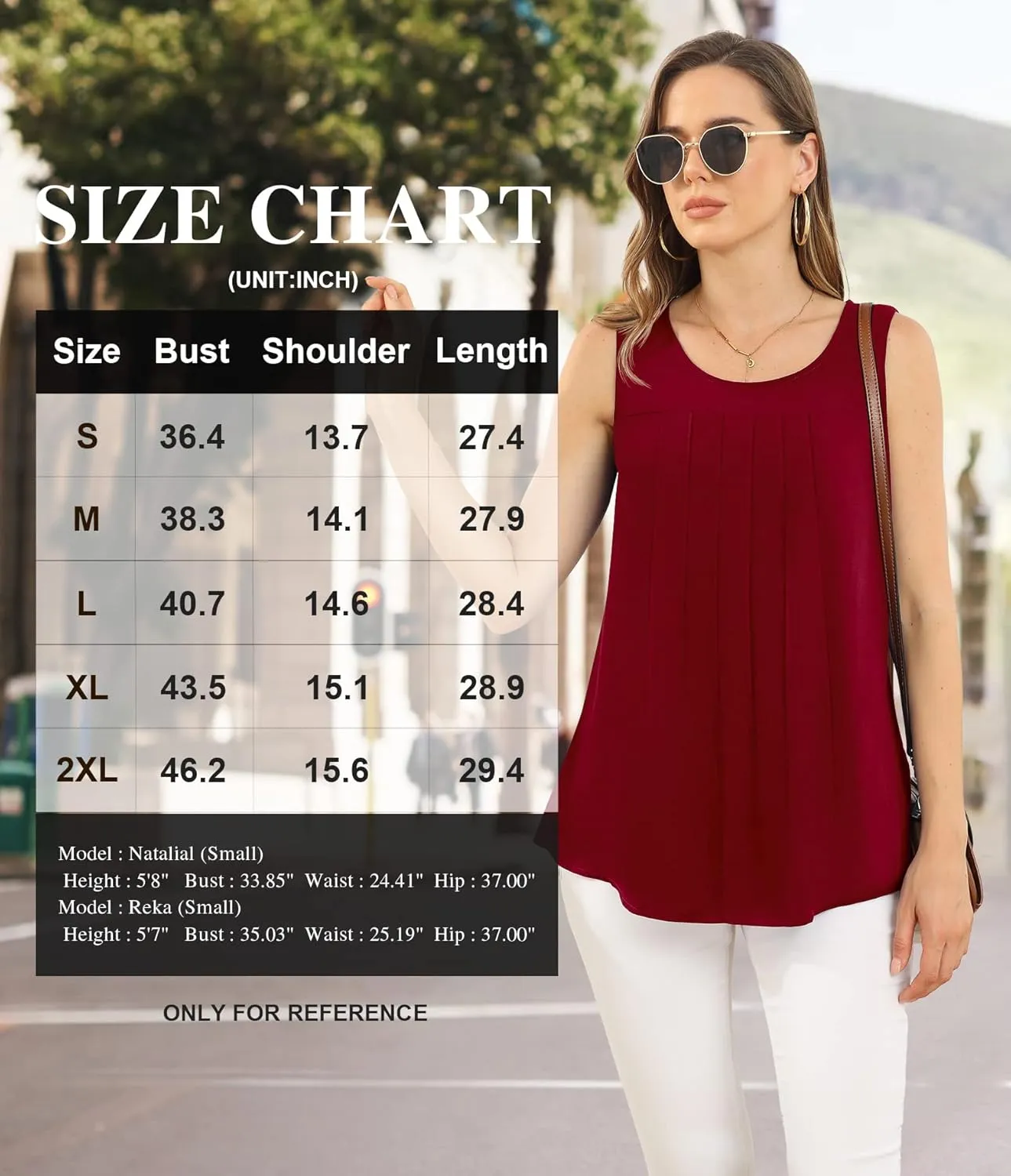 JUEYUN Women's Summer Sleeveless Chiffon Tank Tops Blouses Casual Double Layers Flowy Tunic Shirts 2023