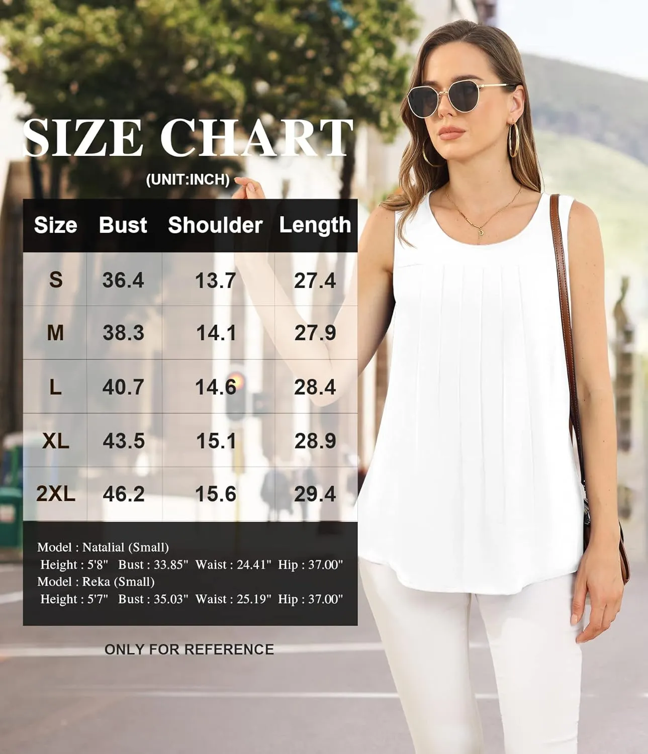 JUEYUN Women's Summer Sleeveless Chiffon Tank Tops Blouses Casual Double Layers Flowy Tunic Shirts 2023