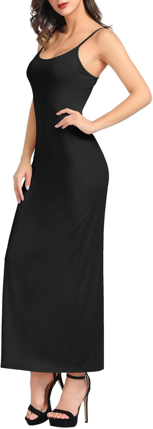 Kate Kasin Women Adjustable Spaghetti Strap Long Cami Full Slip Underdress