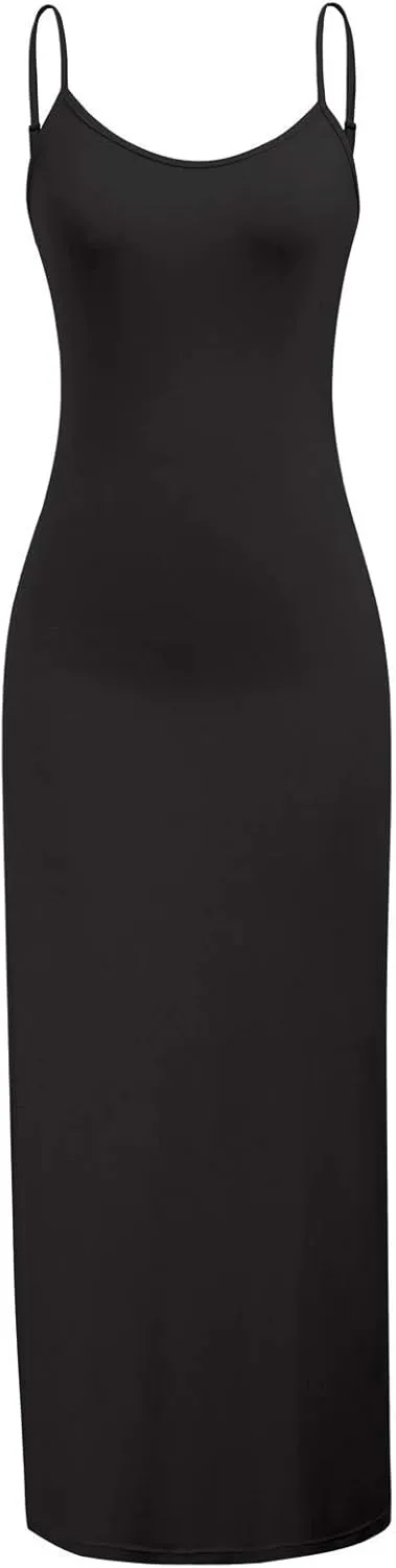 Kate Kasin Women Adjustable Spaghetti Strap Long Cami Full Slip Underdress