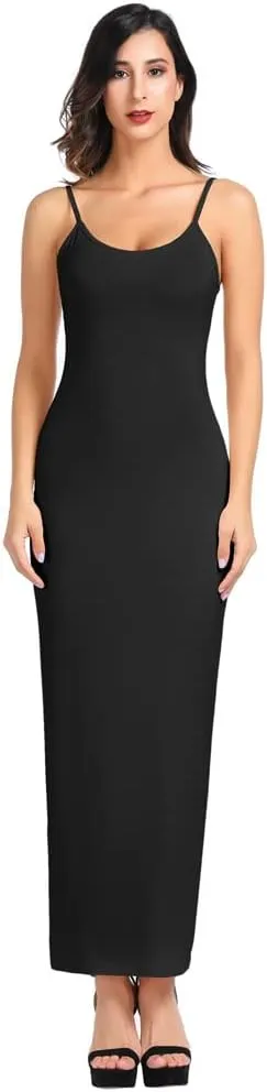 Kate Kasin Women Adjustable Spaghetti Strap Long Cami Full Slip Underdress