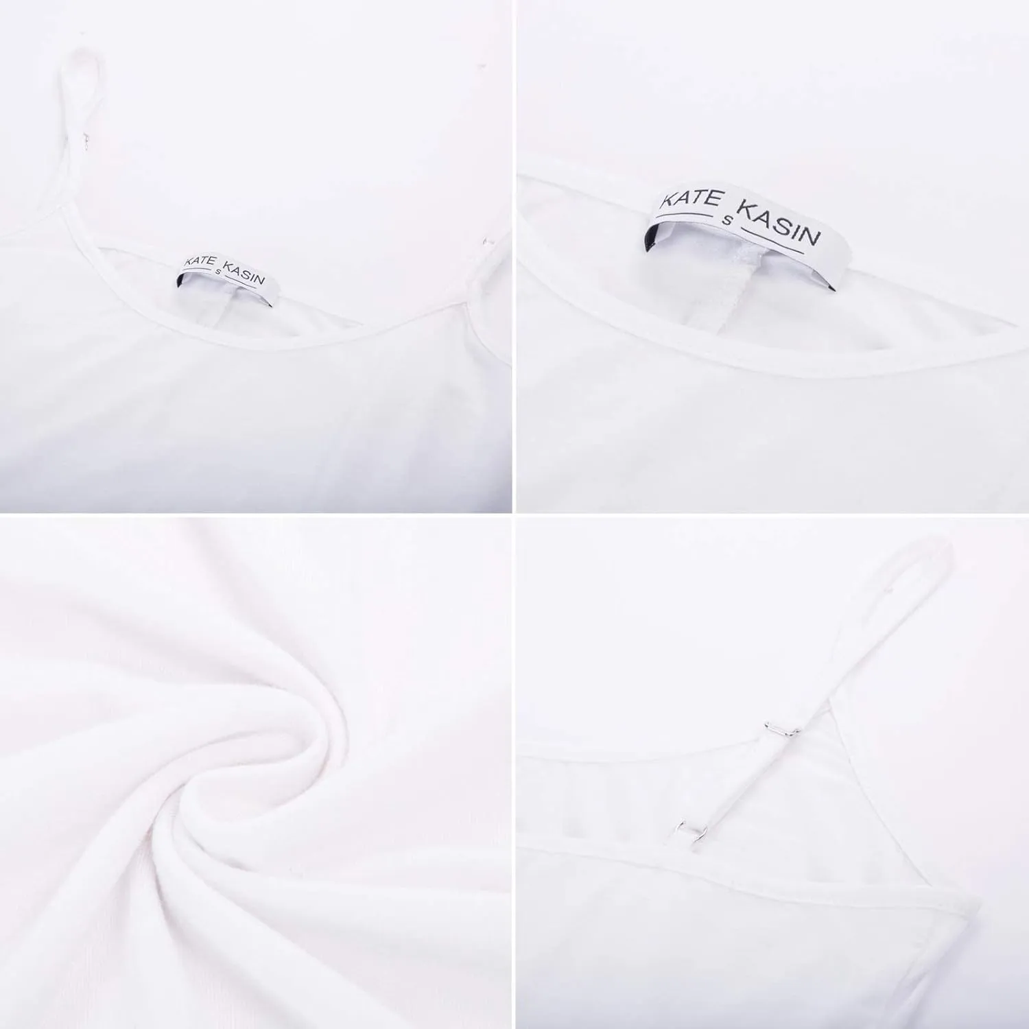 Kate Kasin Women Adjustable Spaghetti Strap Long Cami Full Slip Underdress