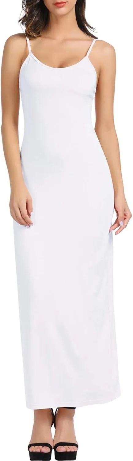 Kate Kasin Women Adjustable Spaghetti Strap Long Cami Full Slip Underdress