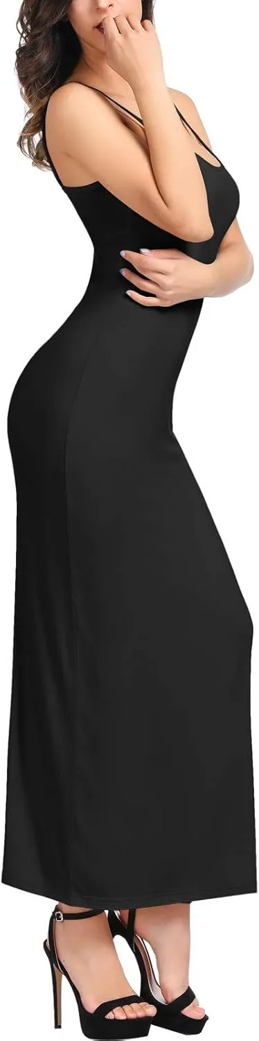 Kate Kasin Women Adjustable Spaghetti Strap Long Cami Full Slip Underdress