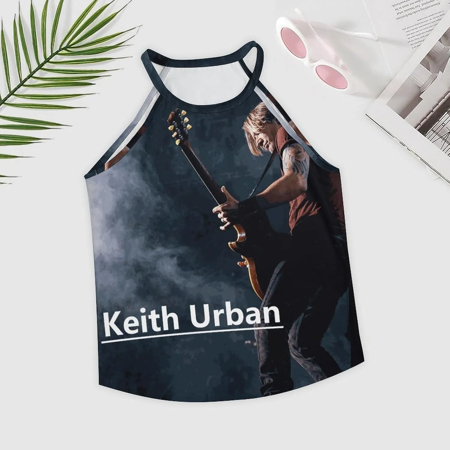 Keith Music Urban Women's Tank Top Sleeveless Round Neck Top Sports Gym Tank Top T-Shirt