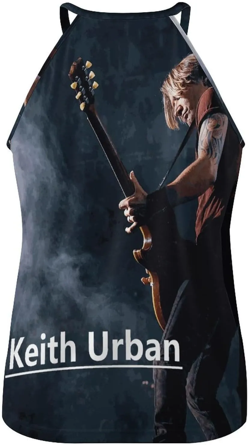 Keith Music Urban Women's Tank Top Sleeveless Round Neck Top Sports Gym Tank Top T-Shirt