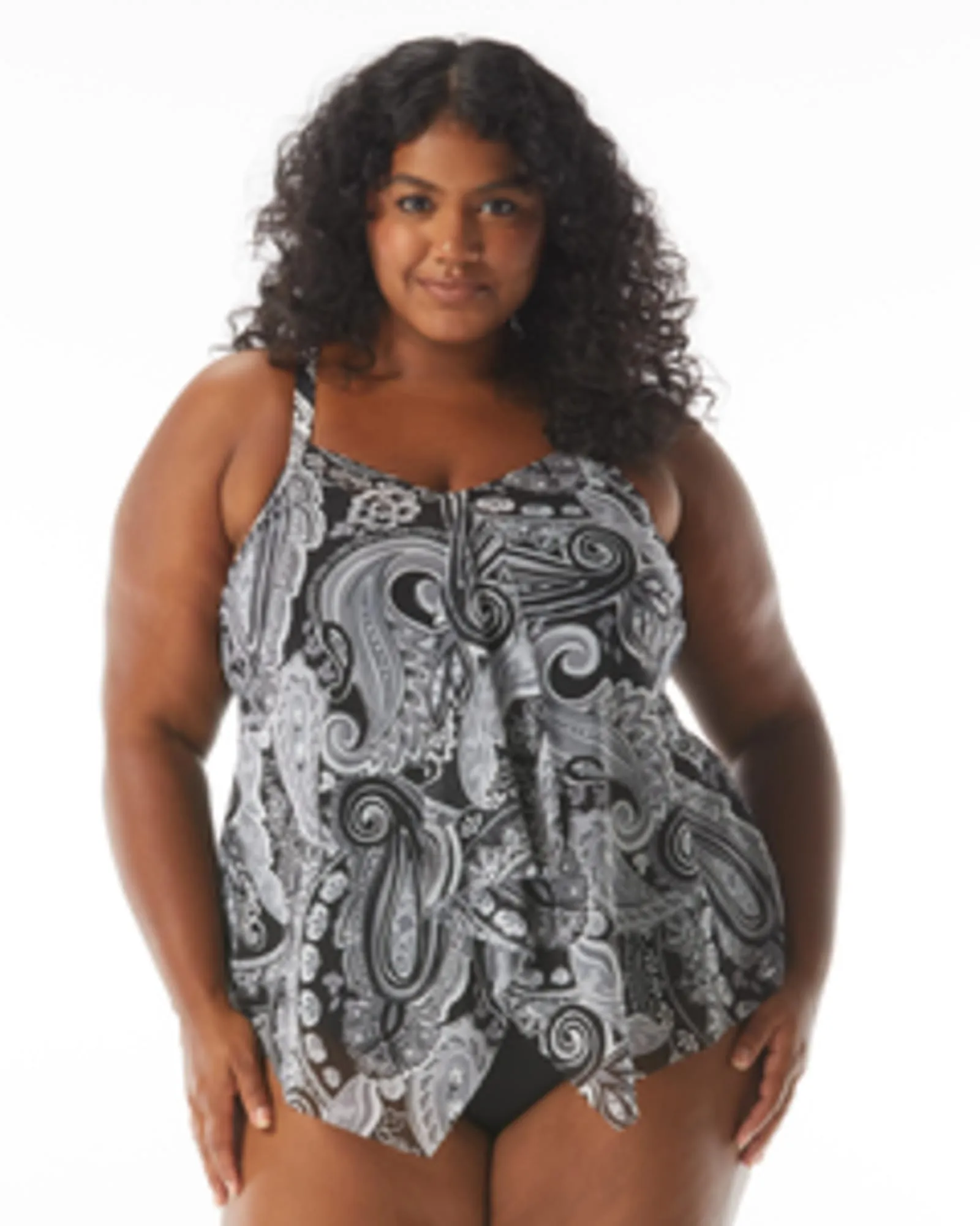 Kerry Tankini Swim Top | BLACK