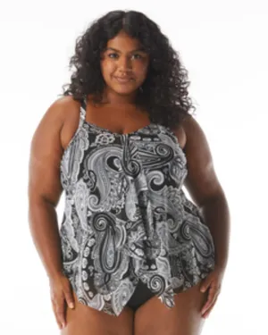 Kerry Tankini Swim Top | BLACK
