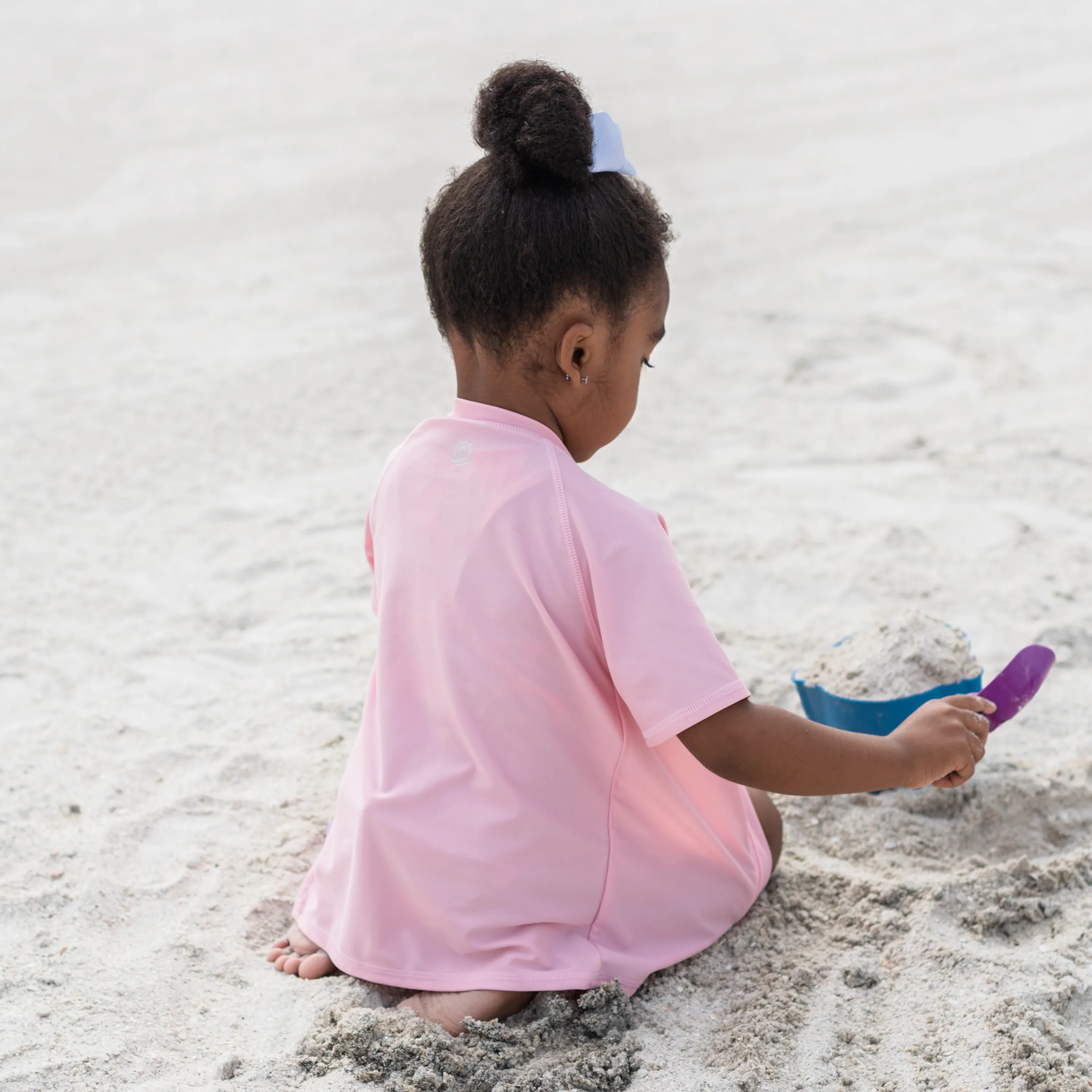 Kids Short Sleeve Zipper Rash Guard Swim Shirt | “Pink”