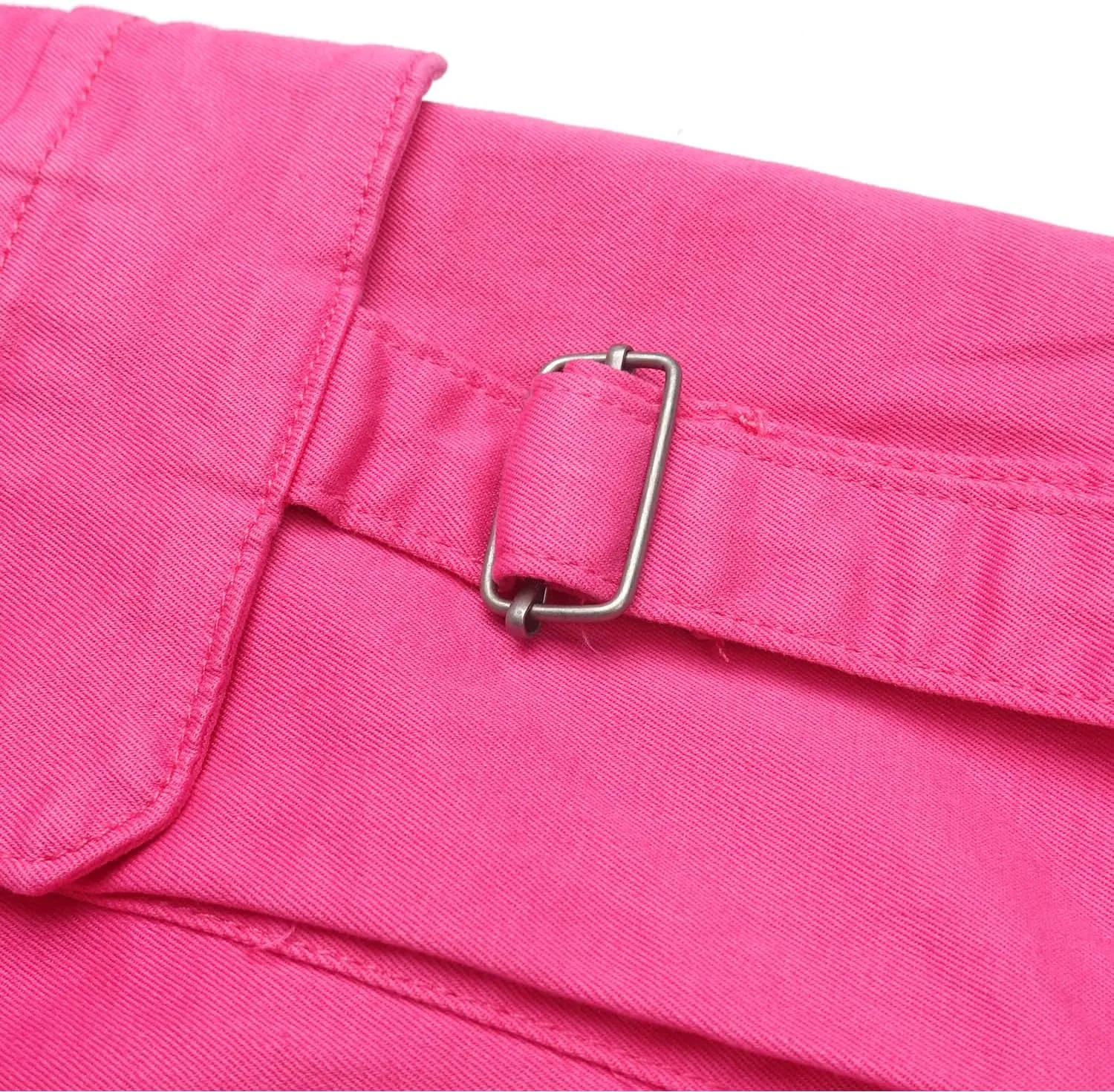 KIDSCOOL SPACE 8-Pocket Girls Wide-Leg Denim Pants, 5-14T Ribbed Elastic Waist with D-Ring Loops Cargo Jeans