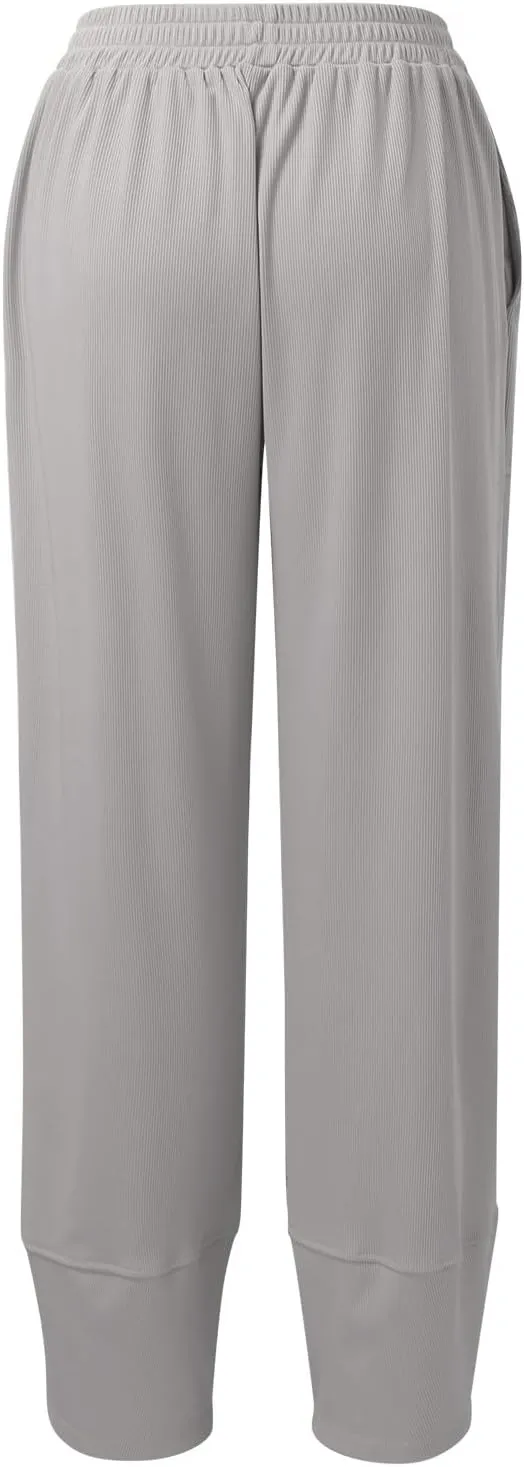 Kingspinner Wide Leg Pants Woman, Harem Pants Women with Pockets Flowy Baggy High Waisted Trendy Palazzo Pants Yoga Trousers